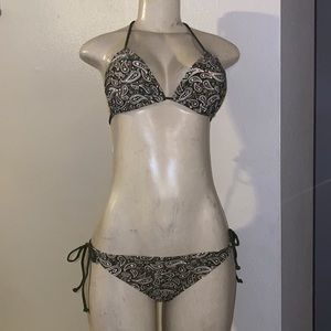 NWT Skin Industries Olive String Bikini